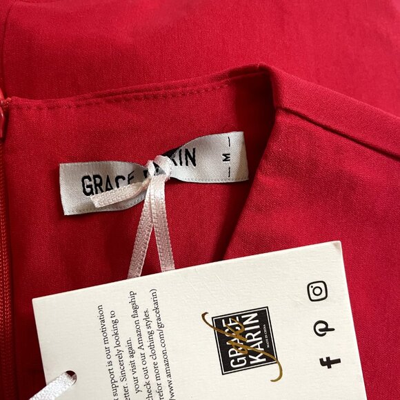 Grace Karin Womens 50s 60s Vintage Pencil Dress Bodycon Cap Sleeve Dress NTW Med - Picture 12 of 12